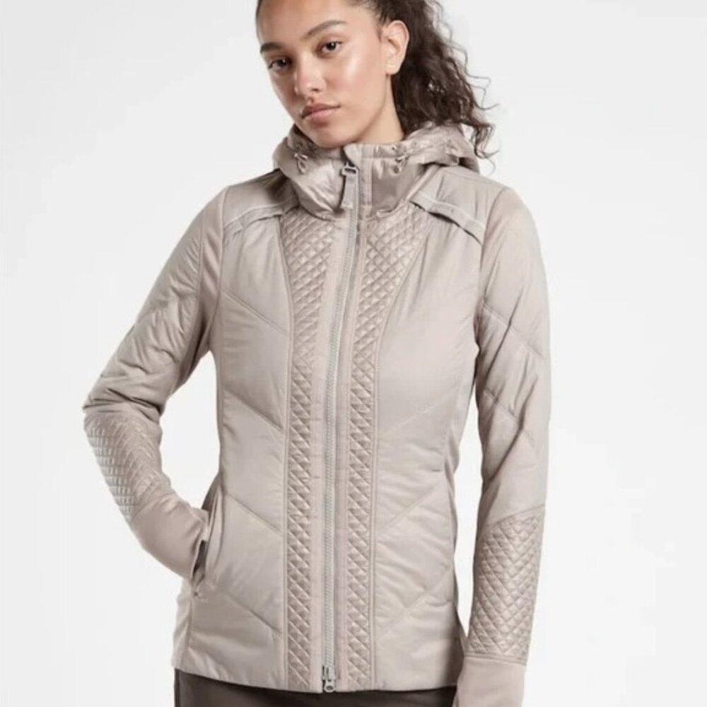 NWOT Athleta Rock Ridge Jacket Small Petite Bluff grey taupe coat lightweight